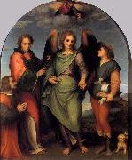 Andrea del Sarto Tobias and the Angel with St Leonard and Donor oil painting